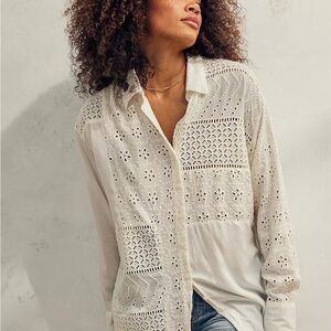 Urban Outfitters Carter Spliced Broderie Shirt
